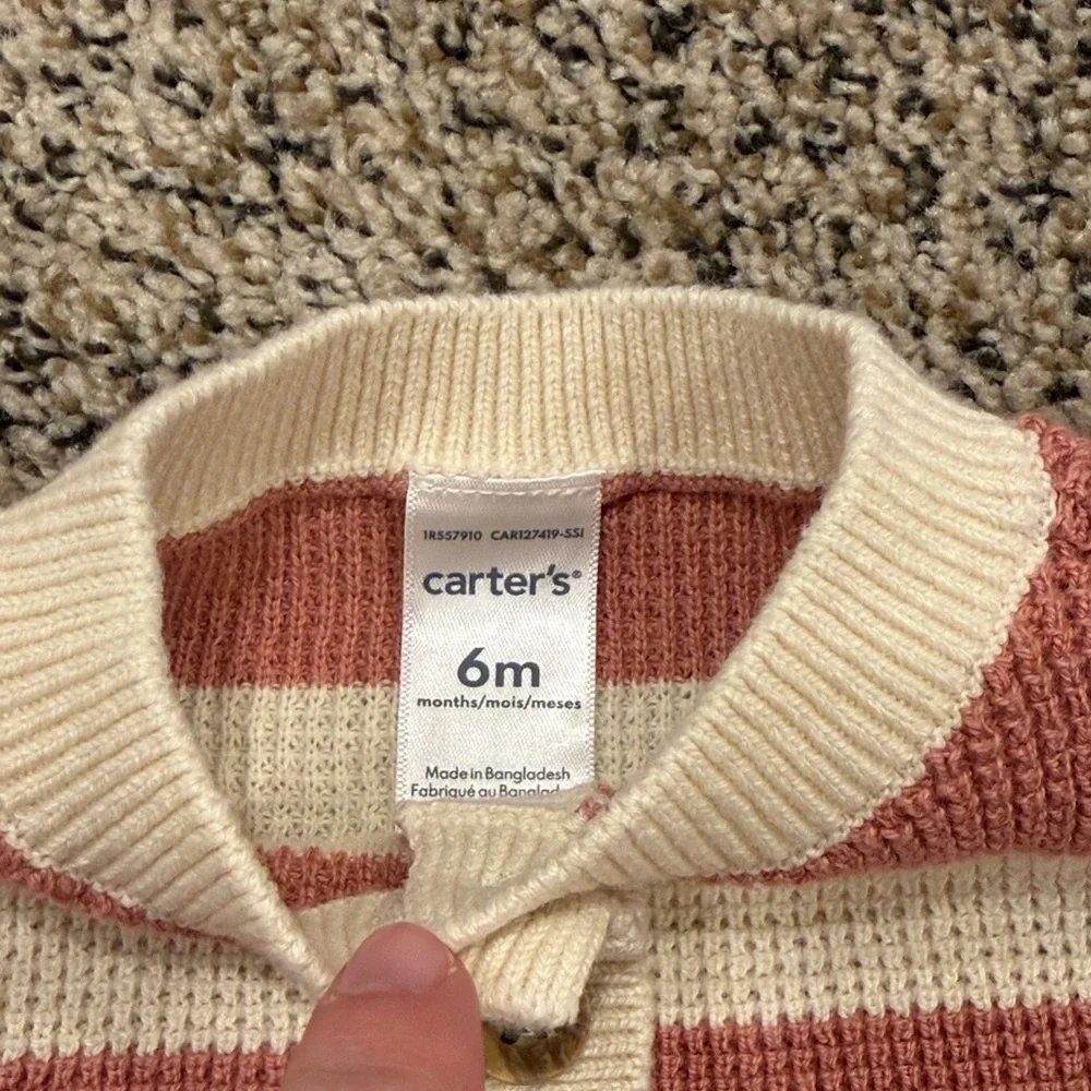 Carter's Striped Cardigan Set- 6 Month